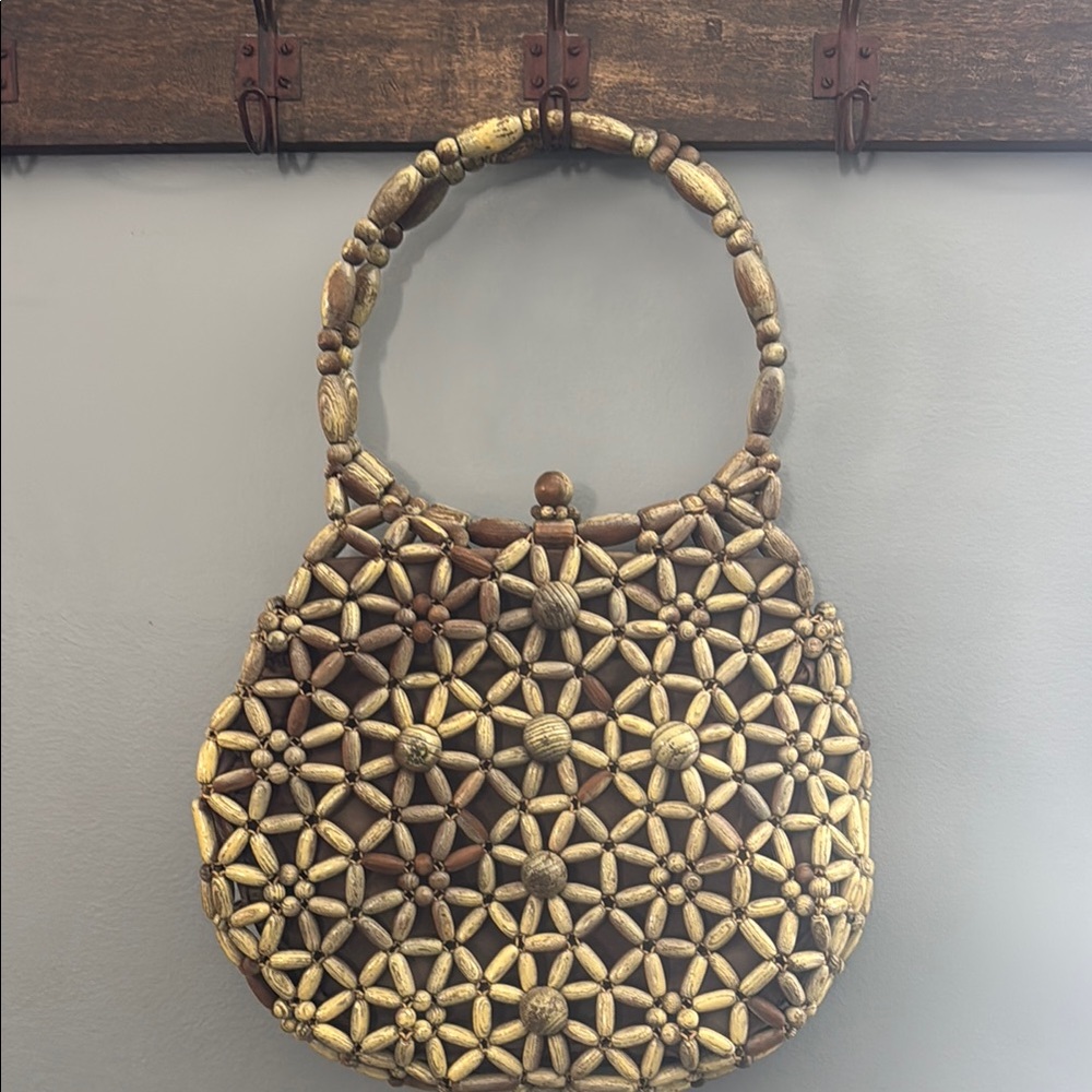 Handcrafted Beaded Women's Bag - Brown and Gold - Picture 1 of 5